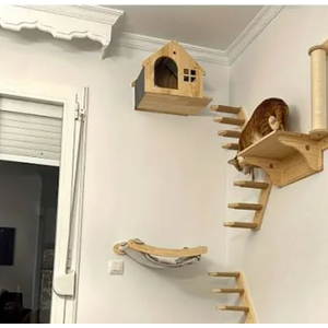 TQEW Cat Wall Furniture/Cat Wall Shelf Set with Sisal Scratching Posts, Bridge Ladders, Solid Wood The Item Does Not Match As Indicated in the Photo