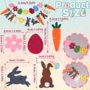 2Pcs Easter Decorations for Home, Party Hanging Spring Garland Decor, Colorful Felt Bunny and Carrot Wood Bead Banner for Mantel Fireplace Wall(Easter 2)