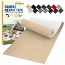 Canvas Repair Tape, 3.2 x 63 Inch Waterproof Heavy Duty Fabric Tape for Furniture, Self Adhesive Canvas Repair Patches for Boat Covers, Sofas, Tents, Louge Chairs, Canopy, Awning Khaki