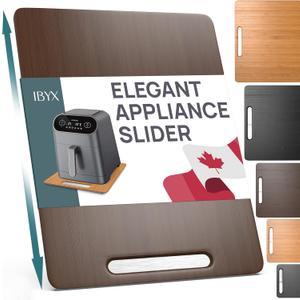 Ibyx Elegant Sliding Tray for Your Coffee Maker & Heavy Kitchen Appliances - Sturdy, Slides Easily from Under The Cabinet (Brown, 12W x 16D)