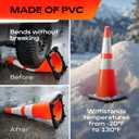 (4-Pack) SILARYO 28 Inch Traffic Cones | 330-Ft Caution Tape & 3 Attach-on Signs | Heavy-Duty Orange Traffic Cones | Tall & Large Traffic Safety Cones for Construction - PVC, Anti-Skid, -20F to 130F