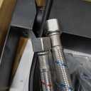 Ryuwanku Bathroom Faucet Matte Black Modern Waterfall Bathroom Sink Faucet with Single Handle Suitable for 1 or 3 Holes, Supply Deck Plate and Hose