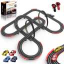 Slot Racing Car Track 32Ft Electric Powered Race Tracks Sets for Boys and Kids,Dual Racing with 4 High Speed Cars and 2 Hand Controllers, Gift Toys for Children 6,7,8 Years Old