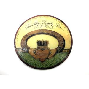 Claddagh Tempered Glass Cutting Board, Irish Birthday and Christmas Gift for Cooks, Round, 11 3/4 Inches, by Abbey Gift