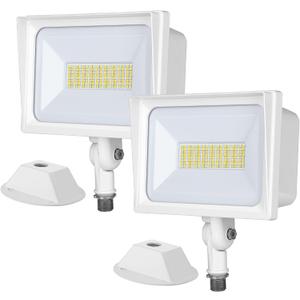 DEWENWILS 2-Pack 65W Flood Lights Outdoor, 6670 LM Super Bright Security Light Switch Controlled, IP65 Waterproof, 5000K LED Flood Light Outdoor for Yard, Garage, Garden, UL Listed (White-65 Watts)