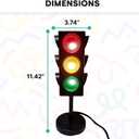 Kicko 11-Inch Traffic Lights Lamp with Base - 4-Mode Color Changing Stop Light Lamp for Kids Bedroom, Party Decoration or Playroom - Battery or USB Powered Mini Lighting - Ideal Traffic Light Decor