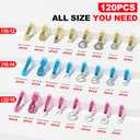 AIRIC Heat Shrink Wire Connectors Kit, 22-10 AWG Waterproof Crimp Terminals, Marine Electrical Connector, Insulated Cable Ends, Wiring Terminal End for 22-10 Gauge, Ring Fork Spade Butt Splice 120 PCS