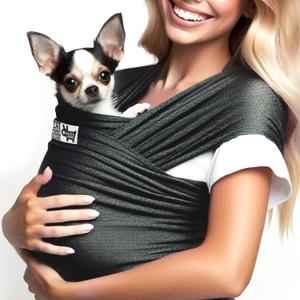 Race&Herd Cat Sling Carrier, Dog Sling Carrier 15-20 Lbs, Dog Slings for Small Dogs, Pet Sling Carrier for Small Dogs, Carrier Sling, Puppy Sling Carrier for Small Dogs 0-15 Lbs (Wrap) (Charcoal)