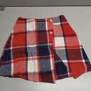 WDIRARA Women's Plaid Button Front High Waist Split Hem Skirt Casual Zip Back Skirts Size S