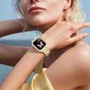 Mosonio Compatible with Bling Apple Watch Band Women 40/44/41/45/42/46mm with Shiny Metal Case, Full Sparking Luxury Diamond Bands and Cover Set, Charming Wedding Strap for iWatch SE Series 11/10/9/8/7/6/5/4
