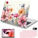 Mektron Case for MacBook Air 13 inch M1 A2337 A2179 A1932,Hard Cover 2018-2021 Air 13-inch with Touch bar & Touch ID, Exclusively Designed Protective Shell with Screen Protector, Colorful Floral