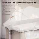 DUOMI Bassinet Cover for Cats with Two-Way Zipper,Portable Bassinet Mosquito Net Cover,Mosquito Net to Keep Pets Out(White), Full