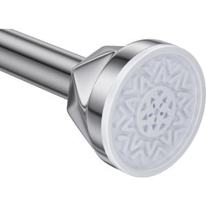 Shower Curtain Rod 27-80 Inches, No Drill Shower Rod Tension, Never Rust Anti-Slip Shower Curtain Rod for Bathroom Window, Adjustable Tension Shower Curtain Rod Silver