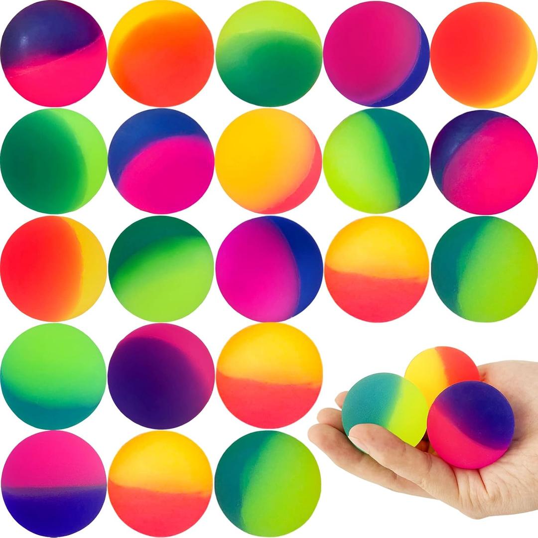 18 Pcs Bouncy Balls for Kids,45 mm Jumbo Super Bouncy Balls,Rubber High Bouncing Balls in Bright Assorted Multi Colors for Boys Girls Birthday Party Favors Carnival Prizes