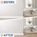 COUKIU Pre-Cut 3 Set Peel and Stick Wall Molding Trim Kit, 12" x24" Premade Wainscoting Panels, Self Adhesive Moulding Panel for Interior Walls Picture Frame