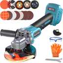 Cordless Angle Grinder Compatible with Makita 18V Battery (Not Included), Brushless motor, Lock-On Switch, 4-1/2" Blade, 3 Variable Speeds up to 7000 RPM, for Cutting, Grinding, Polishing