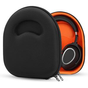 Geekria Shield Headphones Case for Lay Flat On-Ear Headphones, Replacement Hard Shell Travel Carrying Bag with Cable Storage, Compatible with Bose, Edifier, Grado and More Headsets (Black)