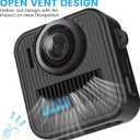 Silicone Protective Case for GoPro Max 2 with Open-Vent Design & Protective Accessories Kit - Includes 9H Tempered Glass Screen Protector, Lens Cap, Battery Cover & Adjustable Lanyard (Black)