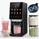 H-Duka 10-in-1 Ice Cream Maker Machine, 800W Frozen Treat Maker for Silky Gelato, Sorbet&Slushies, One-Touch Mix-In & Re-Spin for Creamy Texture, Keto & Vegan, Includes 3 Pints & Recipe Guide, Black