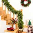 9FT Christmas Cedar Garland, 2Pcs Artificial Real Touch Realistic Greenery Christmas Pine Garland for Fireplace Mantel Table Stairs Indoor Outdoor Holiday Decoration