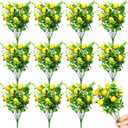 Tigeen 12 Pack Lemon for Decoration Fake Lemon Branches Artificial Vivid Yellow Faux Lemons Tables Centerpiece for Kitchen Stem Fruits for Home Spring Summer Decor