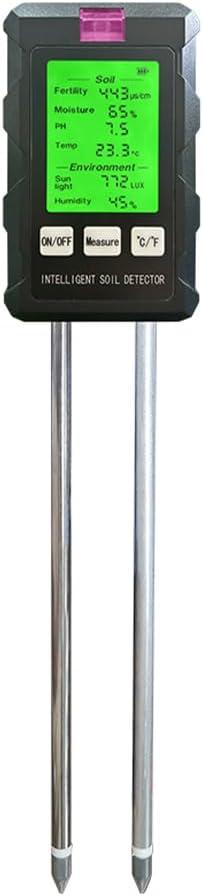 Soil Moisture Meter 6-in-1 Soil Ph Meter Moisture/Fertility/pH/Temperature/Humidity/Light 90-Degree Rotatable Backlight LCD Display Soil Tester Gardening Tool for Lawn Farm Garden Indoor Outdoor Use Soil Moisture Meter 6-in-1 Soil Ph Meter Moisture/Fertility/pH/Temperature/Humidity/Light 90-Degree Rotatable Backlight LCD Display Soil Tester Gardening Tool for Lawn Farm Garden Indoor Outdoor Use