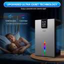 Dehumidifier, Dehumidifiers for Home, 98 OZ Water Tank, (1000 sq.ft) Quiet Dehumidifier for Basement Bathroom Bedroom with Humidity Display, Auto Shut Off, Relaxing 7 Color Ambient Light(Gray)