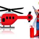 Briwooody 3ft Firetruck Birthday Party Decoration Fire Truck Themed Cardboard Cutout Standup Photo Props Party Back Drops for Birthday Baby Shower Anniversary Supplies(Fire Rescue Helicopter)