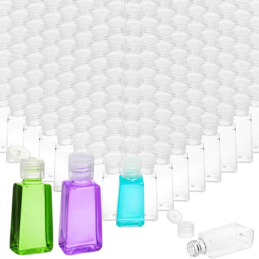 100 Pack 1 OZ Travel Plastic Bottles, Flip Cap Empty Refillable Toiletry Bottle, Mini Clear Hand Sanitizer Bottle, Small Squeeze Sample Container for Shampoo Lotions Liquid Body Soap Cream