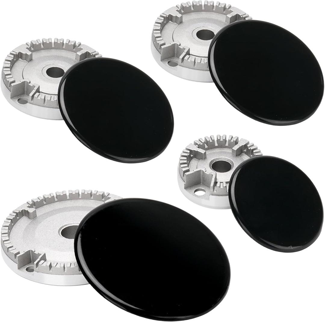 Gas Stove Burner Covers Cooker Hat Set Stove Handles Lid Kit Gas Stove Burner Replacement Caps Stove Top Cover Burner Head Parts Compatible for SABAF