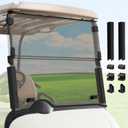 Panglong EZGO RXV Golf Cart Windshield Kit, Fold Down Windshield with All Windshield Clips, Anti-Impact Resistant-Clear or Tinted, Fit 2008-up EZGO RXV Golf Cart