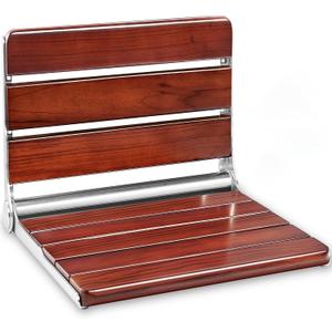 20" Folding Teak Shower Seat Wall Mounted 400 lbs Teak Wood Foldable Shower Bench, Larger Teak Folding Shower Bench, Fold Down Shower Seat for Inside Shower, Teak Shower Chairs Stool