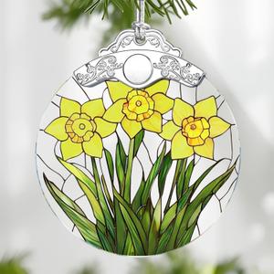 2 x Christmas Ornaments: Stained Glass-Style March Birth Flower Ornament  Christmas Tree Decorations, Holiday Party Gifts, Mother's Day & Birthday Gifts for Women, Mom & Grandma | Birth Flower Gift (October)