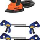 BLACK+DECKER Mouse Detail Sander, Compact with IRWIN QUICK-GRIP Clamps, One-Handed, Mini Bar, 6-Inch, 4-Pack (BDEMS600 & 1964758)