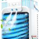 Portable Air Conditioners, 3 Speeds, 3 Mist Settings, 40oz Large Water Tank, 2~8h Timer & 7-color Ambient Lights, Air Conditioner Portable, Personal Small Mini Air Cooler for Room Bedroom