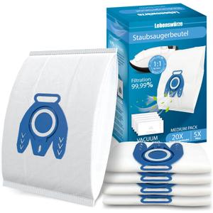 20 Pack 3D Airclean GN Vacuum Bags Compatible with Miele Classic C1, Complete C1/C2/C3, S2/S5/S8 Series Canister Vacuum Cleaner, Anti-Allergy Dust Bags with 5 Motor Protection Filters & 5 Air Filters