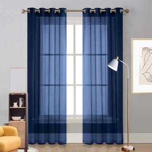 Window Treatments Volile Curtain for Bedroom 50 x 70 cm Black Out Thermal, Room Darkening for Bedroom Living Room Curtain Thermal Curtains for Bedroom, Kitchen, Nursery, Navy Blue