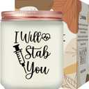 Maybeone Nurse Gifts for Women Christmas Appreciation Graduation Gift for School Nurses Week Gifts -I Will Stab You 7 Oz Lavender Scented Candle