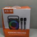 Karaoke Machine, Portable Bluetooth Speaker with 2 Wireless Microphones for Adults & Kids with Lights, Karaoke Microphone with PA System Supports USB/TF/FM/AUX for Home Party Home System Packages (Black)