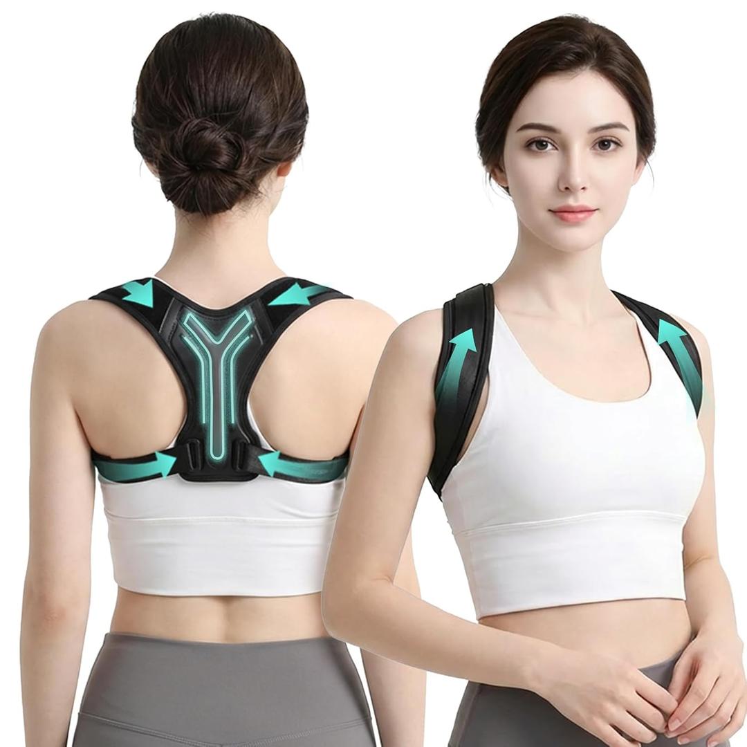 Anatomical Y-Shape Upper Back Posture Corrector For Women, Superior Fabric Back Straightener Posture Brace For WomenInvisible Confidence & Maximum Breathability,Office Essential (Large)
