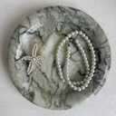 Natural Marble Round Vanity Tray Jewelry Makeup Dish Decorative Tray for Coffee Table,Bathroom,Bedroom (Green Emerald)