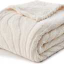 lifein Throw Blanket for Couch - Soft Boho Bed Throw Blanket, Fleece Cozy Blanket, Cute Fluffy Lightweight Blankets&Throws for Sofa, Chair, Home Decor, Woman (50x60in, Cream)