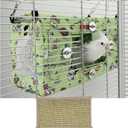 Large Spring Summer Breathable Bird Nest House, Zipper Design On The Back for Easy Cleaning, Conure Bed for Inside or Outside The Birdcage (Rectangle-Green,S)
