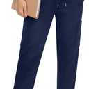 Xaatren Women's Maternity Scrub Pants with 6 Pockets Workwear Pregnancy Joggers Drawstring Over The Belly Medical Bottoms, Small