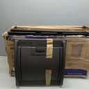 Suncast 33 Gallon Commercial Outdoor Trashcan Hideaway with Lid for 30 to 33 Gallon Bags for Garage, Backyard, or Garden, Brown