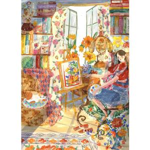 500 Piece Jigsaw Puzzles for Adults, Artist's Studio Puzzle with HD Poster, Precise Interlocking Dust-Free, Home Decor, Family Games, Holiday Party Gift, 19.3x 13.7in