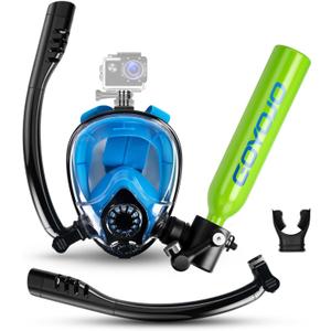 GOYOJO Mini Scuba Tank, Portable Diving Lung Air Tank with DOT Certified, Refillable Emergency Backup Pony Bottle for Snorkeling, Underwater Breathing, Training