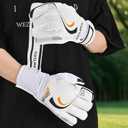 Soccer Goalkeeper Gloves - Soccer Goalie Gloves for Kids Boys Girls Youth & Adult, 4+3MM Super Grip Latex Football Goalie Gloves, Guantes De Portero for Training & Match (6, White)