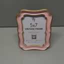 97 Decor Gold Pink Picture Frame 5x7 - Cute Pink Vintage Frame 5x7 For Tabletop And Wall Hanging, Decorative Pretty 5 By 7 Frame For Home, Bedroom, Retro Girly Wall Decor