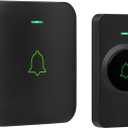 AVANTEK Wireless Door Bell, Mini CB-11 Waterproof Doorbell Chime Operating at 1000 Feet with 52 Melodies, 5 Volume Levels & LED Flash (Black)